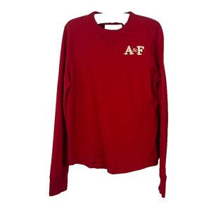 Abercrombie & Fitch Long Sleeve Muscle Sweater Men's Large Red Logo
